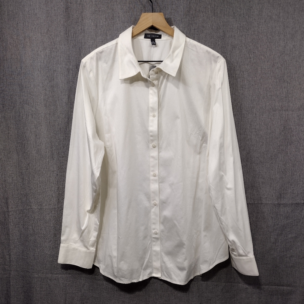 NWT The Limited Button Shirt Women's 1X White Office Career Business Minimalist - Picture 1 of 9
